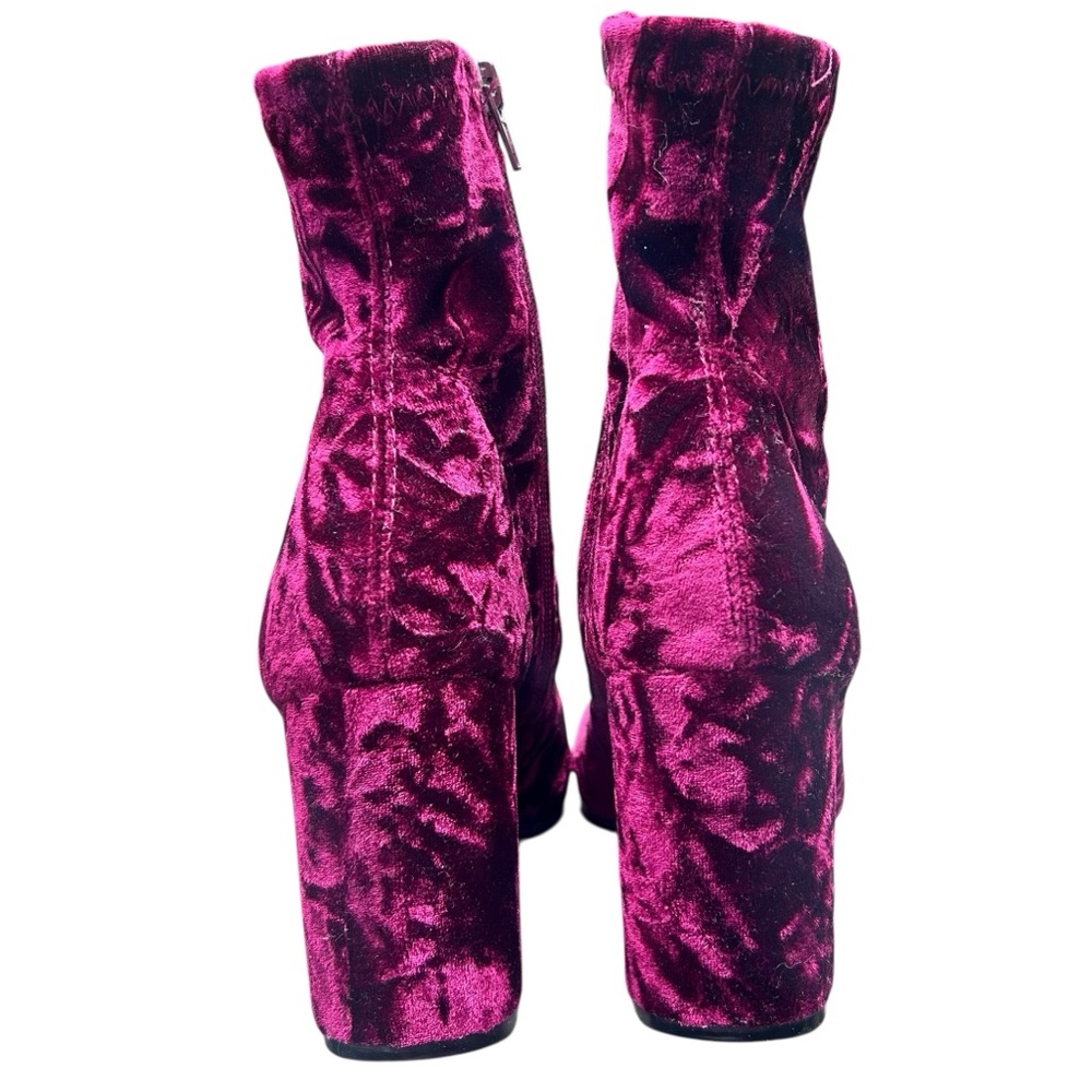 MIA Velvet Burnout Boots 8 Burgundy Whimsigoth Gothic Vamp Witchy Boho - Picture 8 of 15
